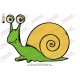 Smily Green Snail Embroidery Design